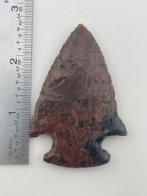 2 & 5/8" Mahogony Obsidian Hopewell Indian Artifact Arrowhead