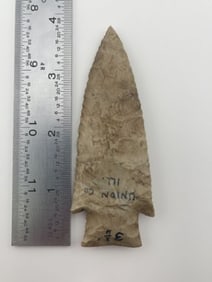 3 & 3/4" Hardin from Union County, Illinois Indian Artifact Arrowhead
