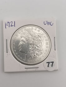 1921 UNC Morgan Silver Dollar Coin