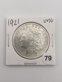 1921 UNC Morgan Silver Dollar Coin