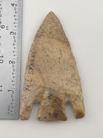 3 & 3/4" Calf Creek from Illinois Indian Artifact Arrowhead ex - sparks collection Indian Artifact