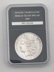 1889 Genuine Morgan Silver Dollar Coin 90% Silver UNC