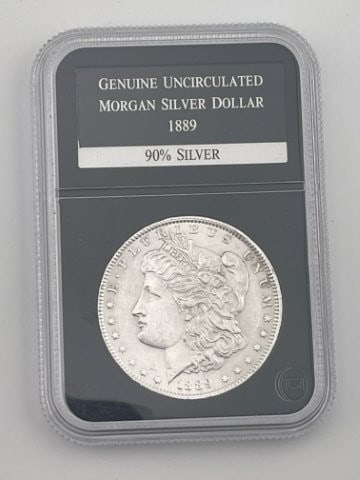 1889 Genuine Morgan Silver Dollar Coin 90% Silver UNC (1 of 2)