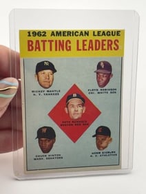 1962 American League Batting Leaders Mickey Mantle Baseball Card