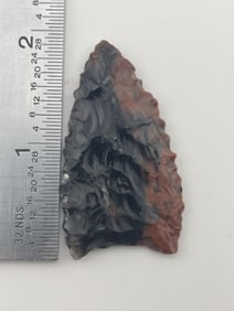 1 & 7/8" Mahogony Obsidian Folsom from New Mexico Indian Artifact Arrowhead