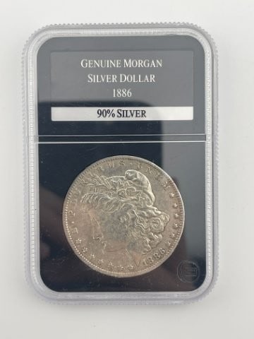1886 Genuine Morgan Silver Dollar Coin 90% Silver (1 of 2)