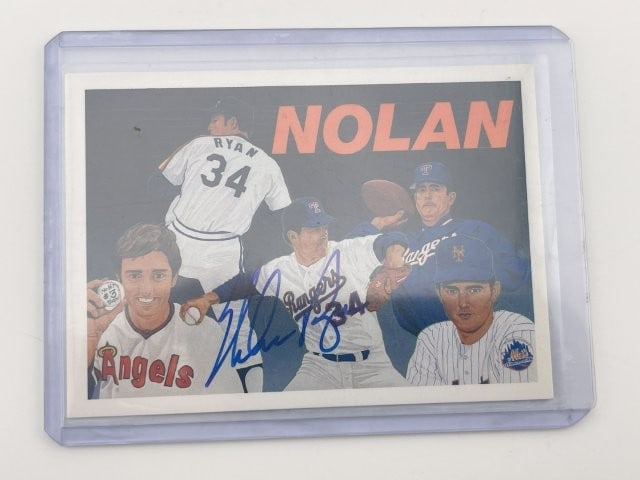 Nolan Ryan Hand Signed Authentic Autograph Baseball Card (1 of 2)