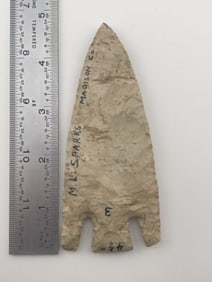 4 & 3/4" Calf Creek from Madison County, Illinois Indian Artifact Arrowhead ex - Sparks Collection