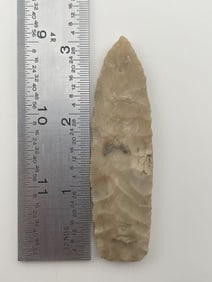 3 & 1/8" Agate Basin from Illinois Indian Artifact Arrowhead