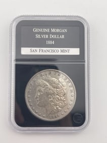 1884 Genuine Morgan Silver Dollar Coin San Francisco Mint