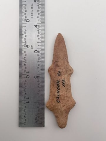 3 & 3/4" Lizard Effigy from Calhoun County, Illinois Indian Artifact Arrowhead (1 of 3)