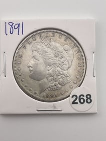 1891 Morgan Silver Dollar Coin