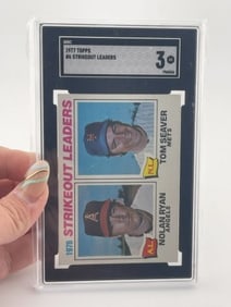 1977 Topps #6 Strikeout Leaders Nolan Ryan & Tom Seaver Baseball Card