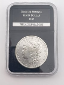 1883 Genuine Morgan Silver Dollar Coin Philadelphia Mint