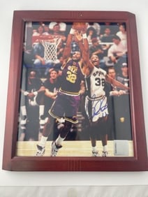 Carl Malone Hand Signed Authentic Autograph 8x10 Picture