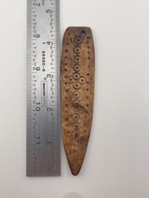 Engraved Bone Tool Indian Artifact Arrowhead