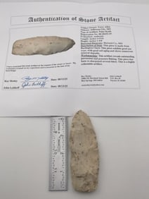 Paleo Knife with Roy Motley COA from Howard County, Missouri Indian Artifact Arrowhead