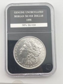 1898 UNC Genuine Morgan Silver Dollar Coin 90% Silver