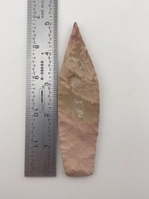 4 & 7/8" Agate Basin from Kansas City, Missouri Indian Artifact Arrowhead