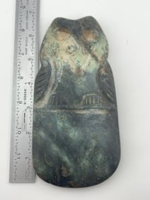 Owl Effigy Pre-Columbian Axe Indian Artifact Arrowhead