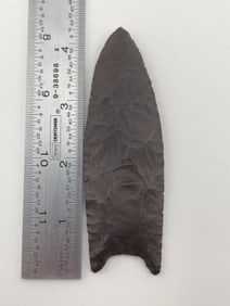 Remarkable 4 & 1/4" Hematite Fluted Clovis from Kansas City, Missouri Indian Artifact Arrowhead