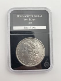 1878 First Year Genuine Morgan Silver Dollar Coin 90% Silver