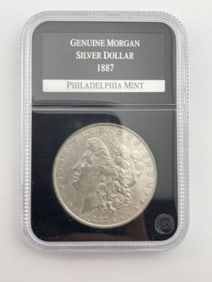 1887 Genuine Morgan Silver Dollar Coin Philadelphia Mint