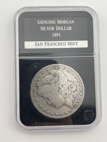 1891 Genuine Morgan Silver Dollar Coin San Francisco Mint