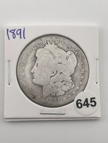 1891 Morgan Silver Dollar Coin