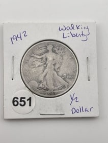 1942 Walking Liberty Half Dollar Coin