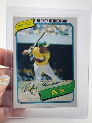 Rickey Henderson Baseball Card (1 of 2)
