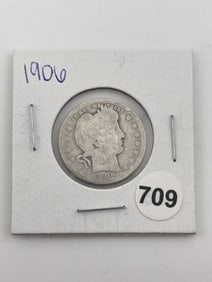 1906 Barber Quarter Coin