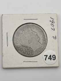 1907 D Barber Half Dollar Coin