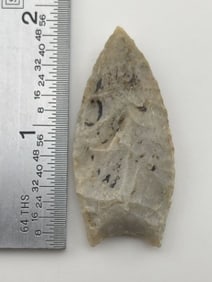 1 & 7/8" Folsom Indian Artifact Arrowhead