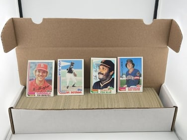 Box of 1982 Topps Very Good Condition lots of duplicates Baseball cards