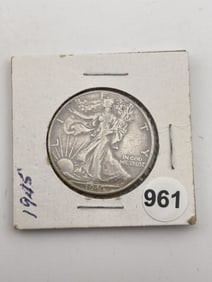 1945 Walking Liberty Half Dollar Coin