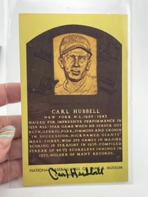 Carl Hubbell Hand Signed Authentic Autograph