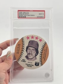 1976 Isaly's Mike Schmidt Mint 9 Sweet William Discs Baseball Card