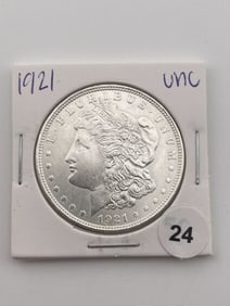 1921 UNC Morgan Silver Dollar Coin