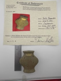Bottle Bannerstone with Thomas Matthews COA from Wood County, Ohio Indian Artifact Arrowhead