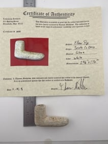 Elbow Pipe with Thomas Matthews COA from Scioto County, Ohio Indian Artifact Arrowhead