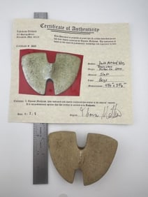 Double Notched Winged Bannerstone with Thomas Matthews COA from Fulton County, Ohio Indian Artifact