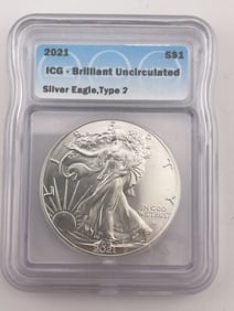 2021 UNC Silver Eagle Type 2 Coin