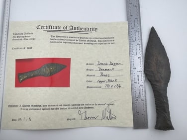 Danish Dagger with Thomas Matthews COA from Denmark