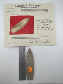 Paleo Lance with Thomas Matthews COA from Fayette County, Ohio