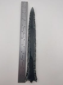 11 & 1/8" Large Obsidian Spear Point Indian Artifact Arrowhead