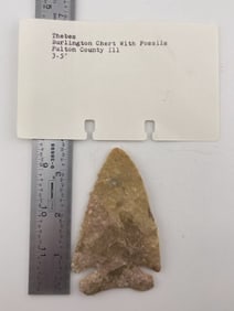 3 & 1/2" Burlington Chert Thebes from Fulton County, Illinois Indian Artifact Arrowhead