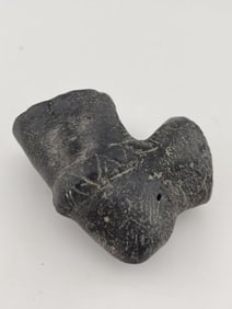 Pottery Pipe with Snake Indian Artifact Arrowhead