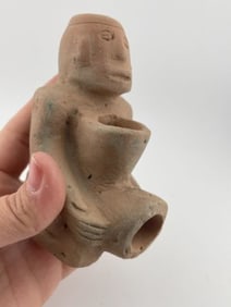 Pottery Human Effigy Pipe Indian Artifact Arrowhead
