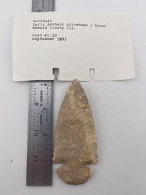 Dovetail from Menard County, Illinois Indian Artifact Arrowhead